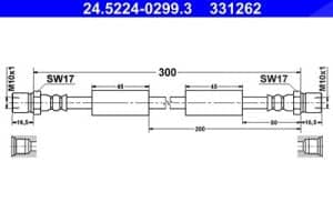 Ate Bremsschlauch [Hersteller-Nr. 24.5224-0299.3] für VW