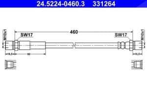 Ate Bremsschlauch [Hersteller-Nr. 24.5224-0460.3] für Mercedes-Benz