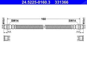 Ate Bremsschlauch [Hersteller-Nr. 24.5225-0160.3] für VW