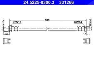 Ate Bremsschlauch [Hersteller-Nr. 24.5225-0300.3] für Porsche