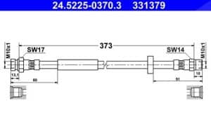 Ate Bremsschlauch [Hersteller-Nr. 24.5225-0370.3] für Ford