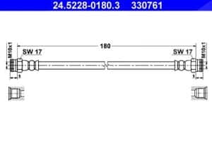 Ate Bremsschlauch [Hersteller-Nr. 24.5228-0180.3] für Skoda