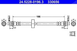 Ate Bremsschlauch [Hersteller-Nr. 24.5228-0196.3] für Ford