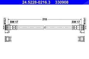 Ate Bremsschlauch [Hersteller-Nr. 24.5228-0216.3] für Abarth
