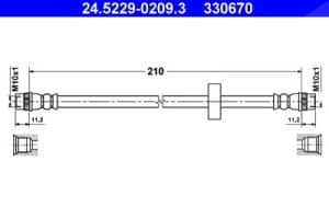 Ate Bremsschlauch [Hersteller-Nr. 24.5229-0209.3] für Renault