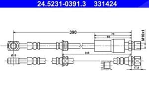 Ate Bremsschlauch [Hersteller-Nr. 24.5231-0391.3] für Chevrolet
