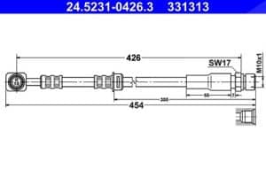 Ate Bremsschlauch [Hersteller-Nr. 24.5231-0426.3] für Saab