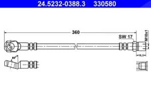 Ate Bremsschlauch [Hersteller-Nr. 24.5232-0388.3] für Mercedes-Benz