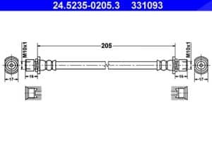 Ate Bremsschlauch [Hersteller-Nr. 24.5235-0205.3] für Daihatsu