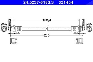 Ate Bremsschlauch [Hersteller-Nr. 24.5237-0183.3] für Audi