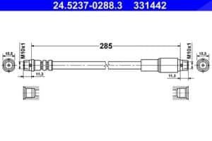Ate Bremsschlauch [Hersteller-Nr. 24.5237-0288.3] für Audi