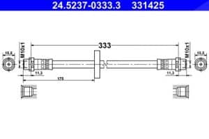 Ate Bremsschlauch [Hersteller-Nr. 24.5237-0333.3] für VW