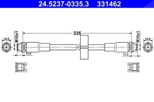 Ate Bremsschlauch [Hersteller-Nr. 24.5237-0335.3] für Audi