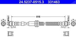 Ate Bremsschlauch [Hersteller-Nr. 24.5237-0515.3] für Audi
