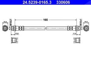 Ate Bremsschlauch [Hersteller-Nr. 24.5239-0165.3] für Citroën