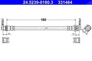 Ate Bremsschlauch [Hersteller-Nr. 24.5239-0180.3] für Renault