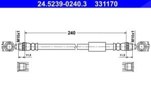 Ate Bremsschlauch [Hersteller-Nr. 24.5239-0240.3] für Citroën