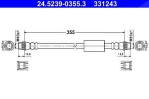 Ate Bremsschlauch [Hersteller-Nr. 24.5239-0355.3] für Citroën