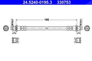 Ate Bremsschlauch [Hersteller-Nr. 24.5240-0195.3] für Opel