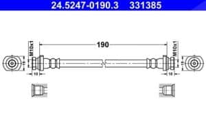 Ate Bremsschlauch [Hersteller-Nr. 24.5247-0190.3] für Nissan