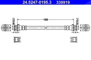 Ate Bremsschlauch [Hersteller-Nr. 24.5247-0195.3] für Nissan