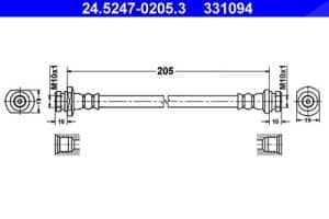 Ate Bremsschlauch [Hersteller-Nr. 24.5247-0205.3] für Chevrolet