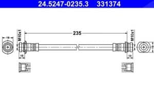 Ate Bremsschlauch [Hersteller-Nr. 24.5247-0235.3] für Suzuki