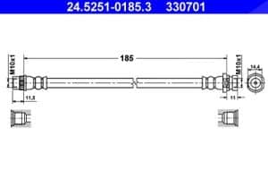 Ate Bremsschlauch [Hersteller-Nr. 24.5251-0185.3] für Renault