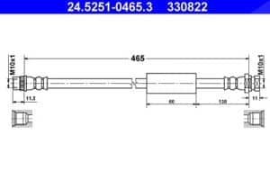 Ate Bremsschlauch [Hersteller-Nr. 24.5251-0465.3] für Nissan