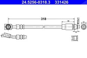 Ate Bremsschlauch [Hersteller-Nr. 24.5256-0318.3] für Opel