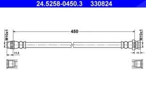 Ate Bremsschlauch [Hersteller-Nr. 24.5258-0450.3] für Nissan