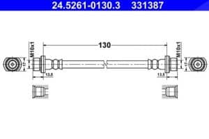 Ate Bremsschlauch [Hersteller-Nr. 24.5261-0130.3] für Toyota