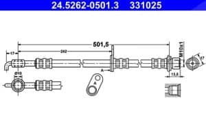 Ate Bremsschlauch [Hersteller-Nr. 24.5262-0501.3] für Citroën