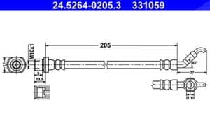 Ate Bremsschlauch [Hersteller-Nr. 24.5264-0205.3] für Toyota