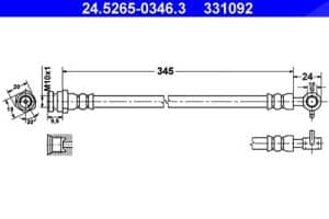 Ate Bremsschlauch [Hersteller-Nr. 24.5265-0346.3] für Mazda