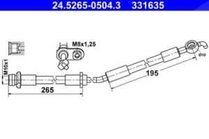 Ate Bremsschlauch [Hersteller-Nr. 24.5265-0504.3] für Toyota