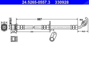 Ate Bremsschlauch [Hersteller-Nr. 24.5265-0557.3] für Toyota