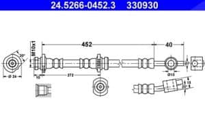 Ate Bremsschlauch [Hersteller-Nr. 24.5266-0452.3] für Nissan