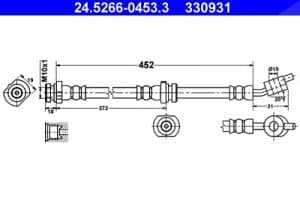 Ate Bremsschlauch [Hersteller-Nr. 24.5266-0453.3] für Nissan