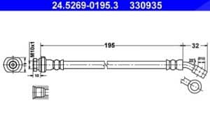 Ate Bremsschlauch [Hersteller-Nr. 24.5269-0195.3] für Nissan