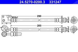 Ate Bremsschlauch [Hersteller-Nr. 24.5270-0200.3] für Honda