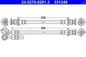 Ate Bremsschlauch [Hersteller-Nr. 24.5270-0201.3] für Honda