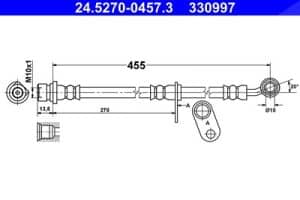 Ate Bremsschlauch [Hersteller-Nr. 24.5270-0457.3] für Honda