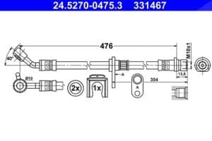Ate Bremsschlauch [Hersteller-Nr. 24.5270-0475.3] für Honda