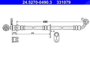 Ate Bremsschlauch [Hersteller-Nr. 24.5270-0490.3] für Honda