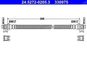 Ate Bremsschlauch [Hersteller-Nr. 24.5272-0205.3] für Hyundai
