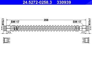 Ate Bremsschlauch [Hersteller-Nr. 24.5272-0258.3] für Hyundai