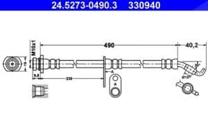 Ate Bremsschlauch [Hersteller-Nr. 24.5273-0490.3] für Suzuki