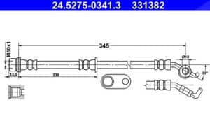 Ate Bremsschlauch [Hersteller-Nr. 24.5275-0341.3] für Toyota