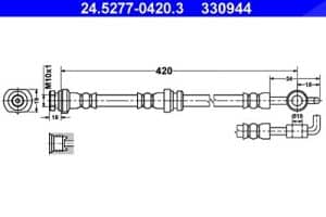Ate Bremsschlauch [Hersteller-Nr. 24.5277-0420.3] für Opel